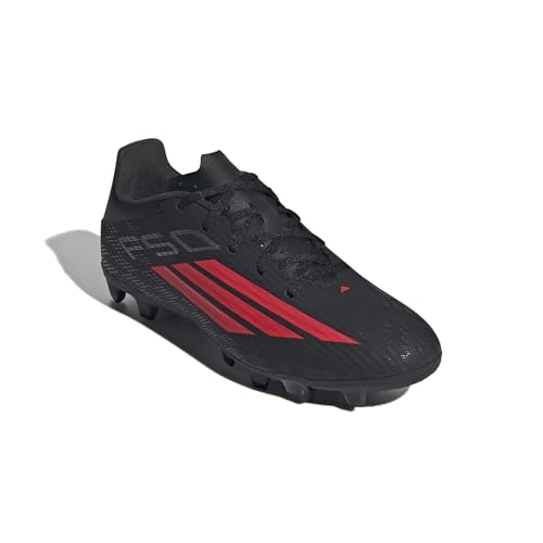 Image of adidas F50 Club FG /MG Football Cleats, Tesoye /Cblack /Lucred, Firm Ground /Multi-Ground Soccer Shoes