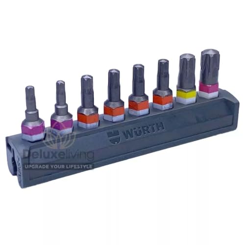 Würth 1/4 Zoll Bit Satz 8 Teile RW10 RW20 RW30 RW40 Bitriegel Set für ASSY Schrauben 0614400010