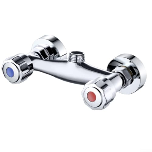 ReachMall Grifo de Ducha Manual de latón, grifos Ducha, grifos mezcladores de Ducha montados en la Pared, Interruptor de Control de Agua fría y Caliente Grifo de baño 1/2(A)