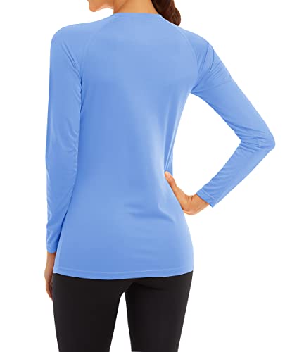 Magcomsen Rash Guard Shirts For Women Uv Shirts For Women Running Shirts Women Workout Shirts Fishing Shirts Womens Long Sleeve Shirts Women Lightblue #TOP1