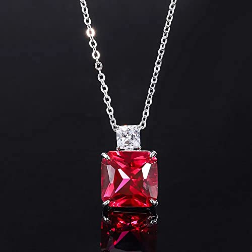 Ensemble bijoux rubis et argent 925 collier boucles d'oreilles 12mm