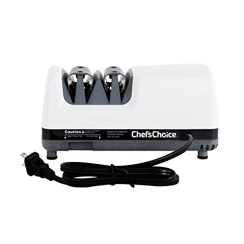 Chef'sChoice Professional Electric Knife Sharpeners UltraHone With 100-Percent Diamond Abrasives And Precision Angle Guides For 20-Degree Straight-Edge and Serrated Knives, 2-Stage, White by Chef's Choice - Image 6
