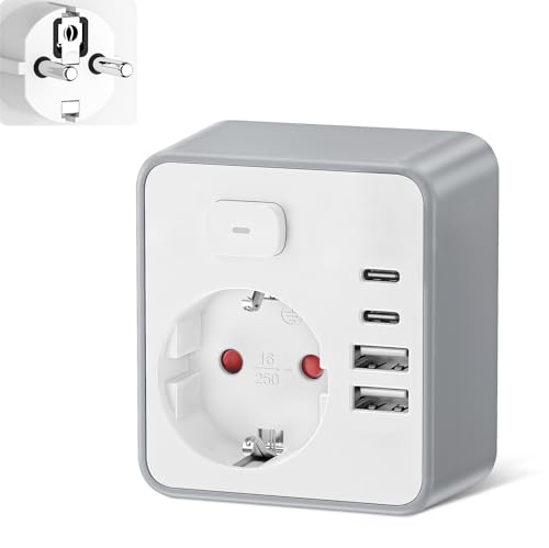 5-in-1 USB Steckdose, PD20W Steckdose mit USB für Home Office