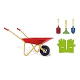 Theo Klein 7669 Brouette pour Enfants avec Accessoires | en métal, Peut Supporter jusqu'à 10 kg | avec de Solides Outils de Jardinage |Jouet pour Enfants à partir de 3 Ans