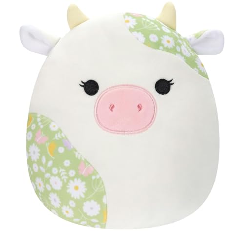 Squishmallows Original 16-Inch Ada Cream Cow with Green Floral Print Spots - Official Jazwares Large Plush