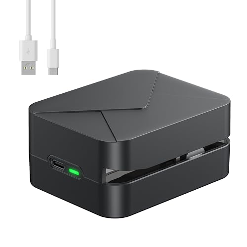 VAMODI Rechargeable Electric Letter Opener, Automatic Letter Opener Envelope Slitter, Universal Efficient Mail Envelope Openers with Safe Cutting and Portable Design for Office & Home Desks, Black