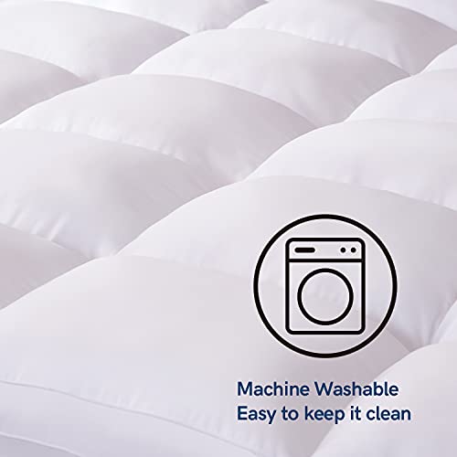 Elemuse King Cooling Mattress Topper For Back Pain, Extra Thick Mattress Pad Cover, Plush Soft Pillowtop With Elastic Deep Pocket, Overfilled Down Alternative Filling #TOP4