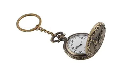 Montre de poche vintage en bronze : rompez avec les écrans grâce au motif papillon