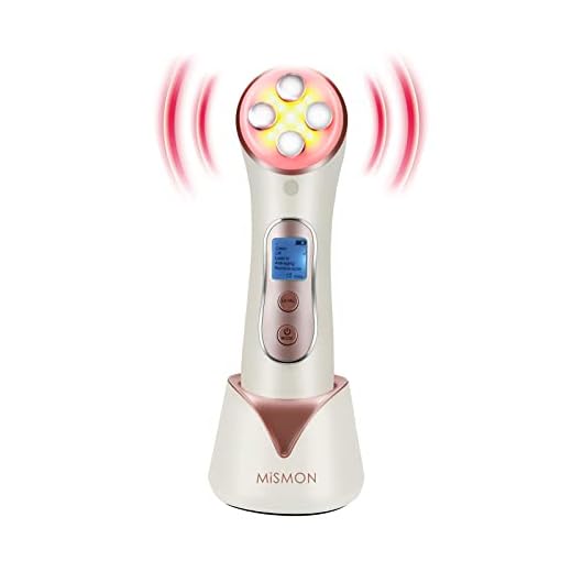 Facial Aparato Radiofrecuencia, 5 Modos de Terapia de luz LED, Antiarrugas, Anti-envejecimiento, Rejuvenecimiento, Limpieza Profunda, Cuidado Facial