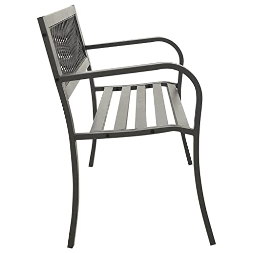 vidaXL Banc de Jardin Banc de Terrasse Banc d'Extérieur Meuble de Jardin Banc de Patio Meuble de Parc Arrière-Cour Acier Gris 125 cm