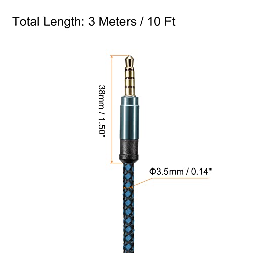 Cable Auxiliar 3.5mm Macho a Macho 3m Azul miniatura 2