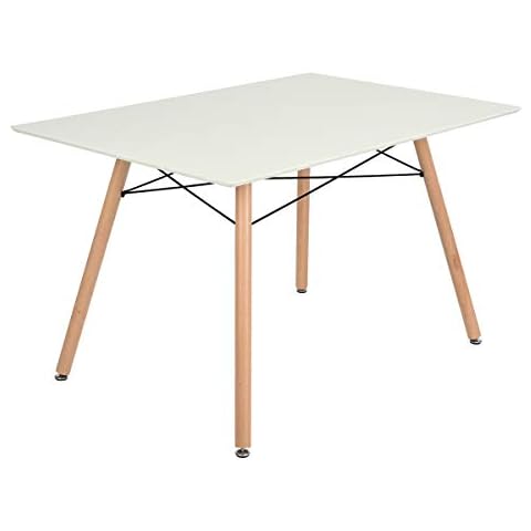 FitAtHome Dining Tables, Engineered Wood, White, L Cover