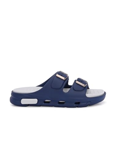 Image of SLIPOVER Men EVA Double Strap Sandals | Adjustable Buckle Comfort Slides | Lightweight Anti-Slip Ventilated Casual Sandals for Everyday Indoor Outdoor Wear