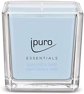 ipuro – Ipuro cotton fields decorative scented candle – Minimalistic and puristic scented candles in glass – Intense scented candles with notes of vanilla powder – Elegant candle 125g