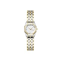 Rosefield Women's Gemme White Dial Steel Duotone Silver Gold-Tone Bracelet Watch, Silver, 21.5x27.5mm