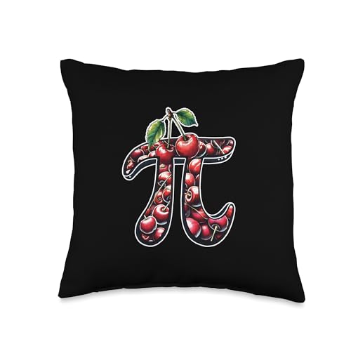 Funny Cherry Pi Symbol Pun Math Teacher Pi Day Throw Pillow
