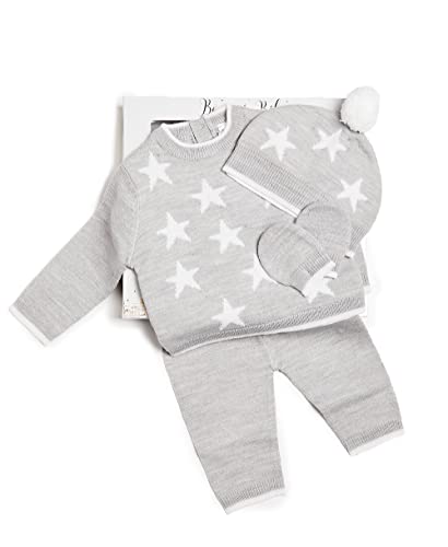 MADMOM Baby Box Gift Set - 4 Piece Clothing - Newborn Infants 0-6 Months - Boy Girl Unisex, Grey, Newborn, W21828-GRY-NB