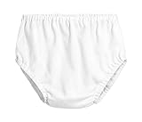 Made in USA Baby Girls and Baby Boys Unisex Organic Diaper Covers Bloomers Soft Cotton, White, 12-18m