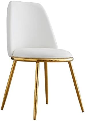 Genérico Sillas de Comedor Blancas con Patas Doradas, sillas de Cocina y Comedor, Silla Decorativa, Asiento Moderno con cojín de PU, sillón orejero con Patas de Metal para Sala de Estar, Dormitorio,