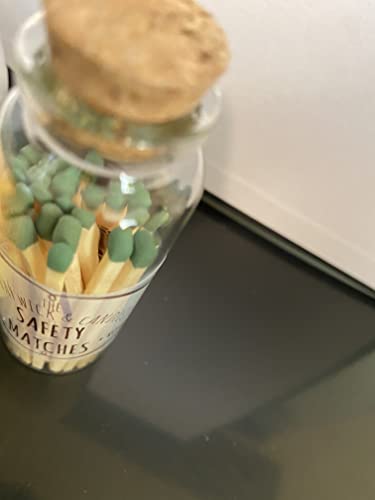 Apothecary Safety Match Twin Pack W/Reusable (40Ml) Glass Vial(2) With Cork Lid, 25Ct Go Green Per Vial(50)+25Ct Refill=75Ct Total #TOP3