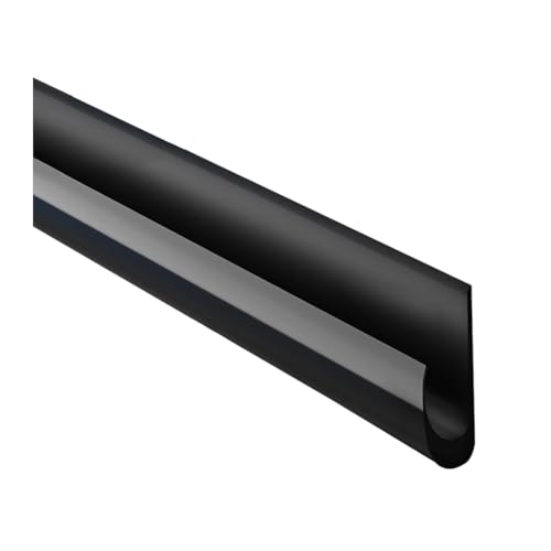 Adunsiaoto Canalón de lluvia en forma de J, Canalón De Lluvia De Plástico PVC Para Coche, Furgoneta Y Caravana Pabellón Barco, Canalón Para Camper En Forma J, Cinta Deflectora Techo(Negro)