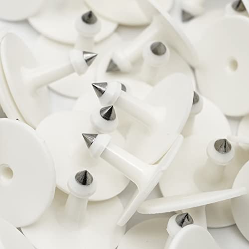 Junniu 100 peças de etiquetas de orelha de gado em branco para identificação de gado de vacas, etiqu