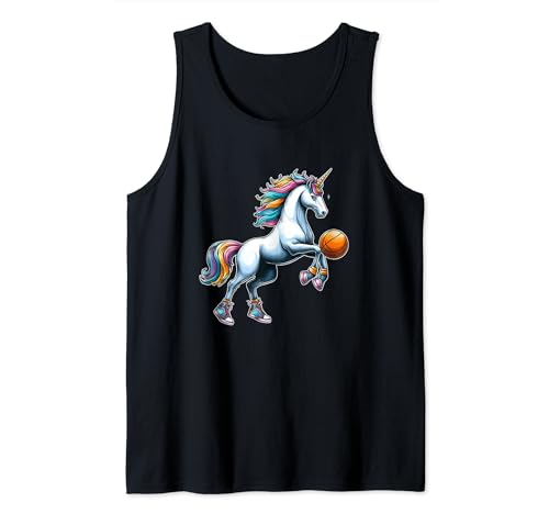 Jugador de baloncesto Unicornio Divertido Dunking Ball Deportes Fans Camiseta sin Mangas