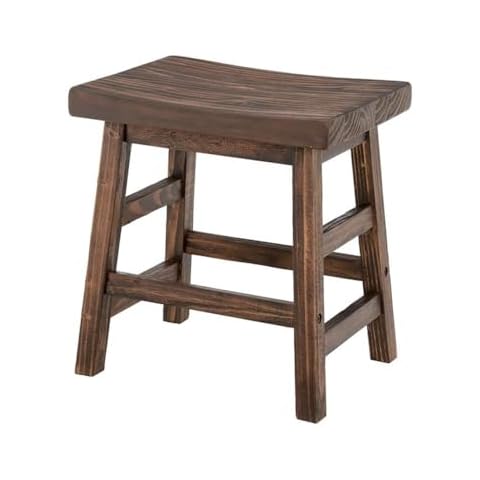 Pomona 20 in. Solid Wood Barstool, Natural Farmhouse Style Barstool for Modern Accent Furniture in Kitchen or Dining Room Cover