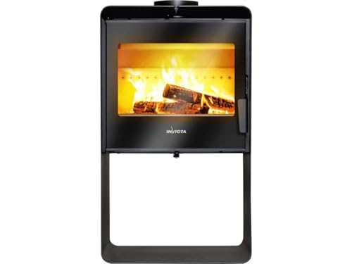 Poêle à bois en acier 'Boree ' - 80 x 50 x 42,5 cm - 6 à 10 KW - Noir