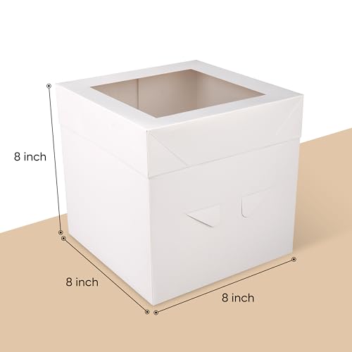 Cakebon Cake Boxes with Drums - 8 Inch Round White Cake Boards/Base para Pasteles (3-Pack) - Caja para Pasteles with Window for Birthdays, Weddings and Parties by Cakebon - Image 2