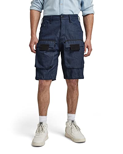 G-STAR RAW 3D PM Cargo Shorts Homme ,Bleu (raw denim D21056-C970-001), 34