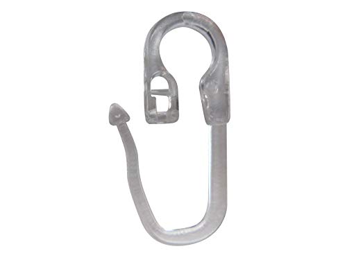 Rewagi Lot de 1000 crochets de suspension fermés avec œillet de 7 mm – Couleur : blanc, transparent – Catégorie : accessoires pour rideaux – Matériau : plastique – Unité de vente : 25, 50, 100,