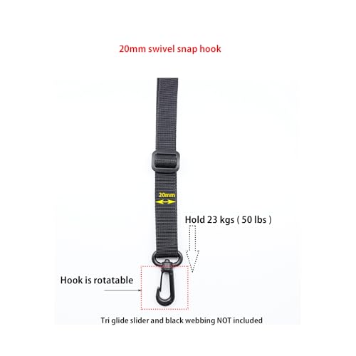 Baikeen Plastic Snap Hooks,Plastic Swivel Snaphook Push Gate Clip Rotary Snaphook Rotate Claw Snap Clip Buckle Clasp Hooks for Strap (20mm(0.75") - Image 3