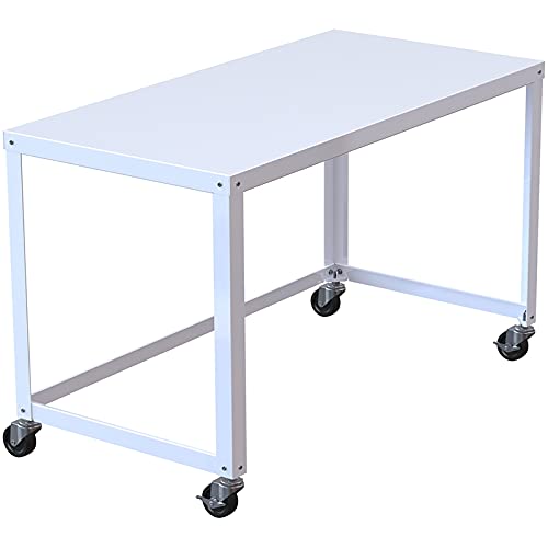 Office Dimensions 21647 White Rta 48" Wide Mobile Metal Desk Workstation Home Office Collection #TOP3