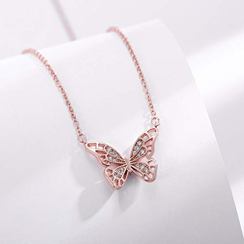 Ascona Rose Gold Butterfly Necklaces For Women Girls Dainty Butterfly Pendant Chain Necklaces Jewelry Gift On Birthday Christmas Mother’s Day Valentines Day Gifts For Her #TOP1