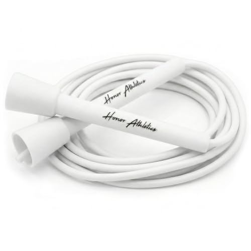 Image of HONOR ATHLETICS Speed Rope, Skipping Rope - Best for Double Under, Boxing, MMA, Cardio Fitness Training Condition - Adjustable 10ft - Jump Rope - (Snow White)