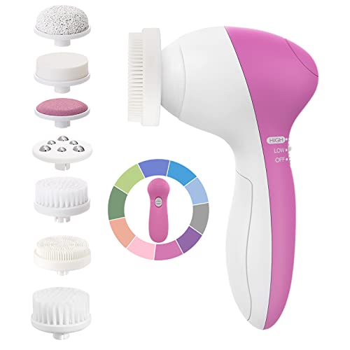 Coslus Facial Cleansing Brush Face Scrubber: 7In1 Jbk-D Electric Exfoliating Spin Cleanser Device Waterproof Deep Cleaning Exfoliation Rotating Spa Machine - Electronic Acne Skin Wash Spinning System #TOP15