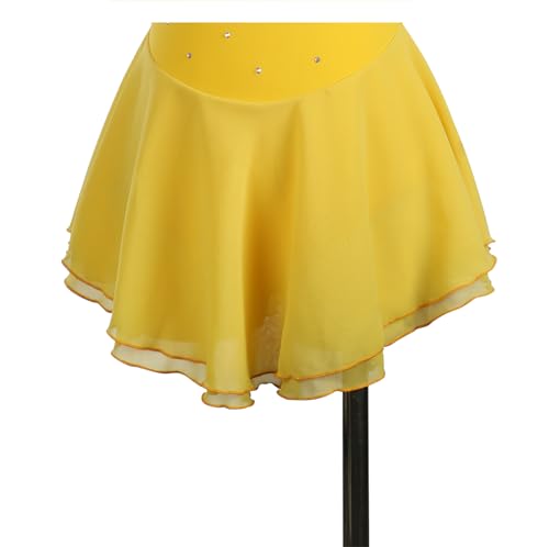 VVieer Vestido profissional de patinação artística feminino para prática sem mangas, ginástica, gola