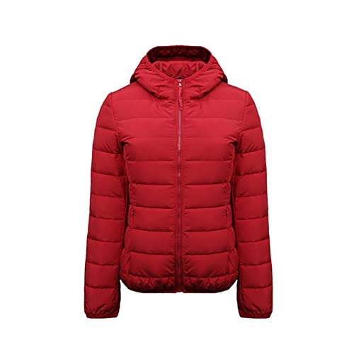 Veste à capuche pour femme manteau de duvet zippé contre le vent frais