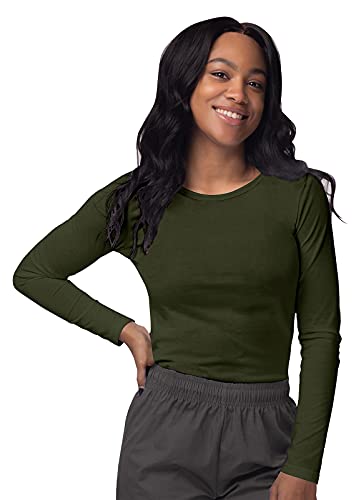 Sivvan Scrubs For Women - Long Sleeve Comfort Underscrub Tee - S8500 - Olive - L #TOP11
