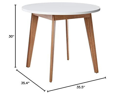 Amazon Brand - Rivet Noah Round Modern Ash Dining Table, White, 35.4"D X 35.5"W X 30"H #TOP4