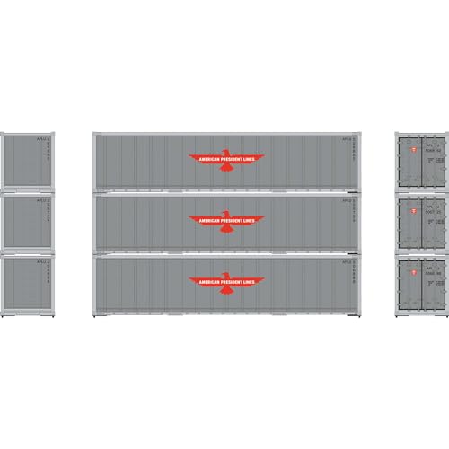 Athearn HO 40' Smooth Side Containers, APL #1 (3), ATH63385
