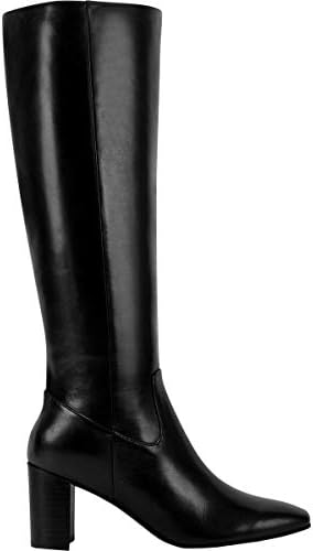 Marc Fisher Womens Revela Leather Tall Knee-High Boots Black 7.5 Medium (B,M) | Image 1