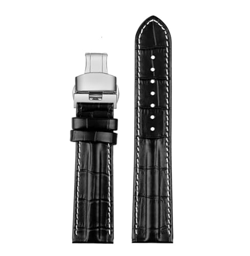 [���X] 20mm 22mm ���U�[�E�H�b�`�X�g���b�v ���x�b�g �����Y �����p�u���X���b�g ���X�g�o���h �n�~���g�� �J�[�L �q��p H70605731/H32705521 �ɓK��(A-black white-silver,22mm)