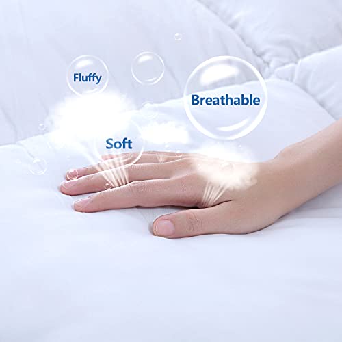 Mattress Topper King Size Cooling Plush Pillow Top Mattress Pad Feather