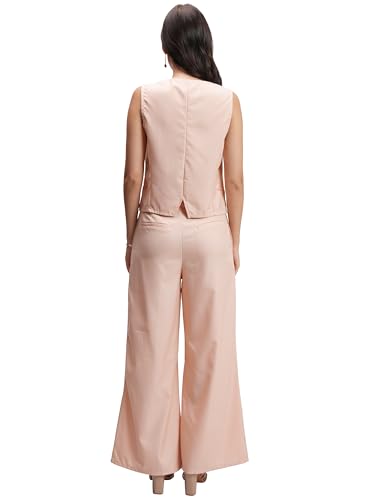 Image of Tokyo Talkies Women Tailored Waistcoat & Flared Trousers Co-ord Set | Sleek & Sophisticated | Trendy & Versatile