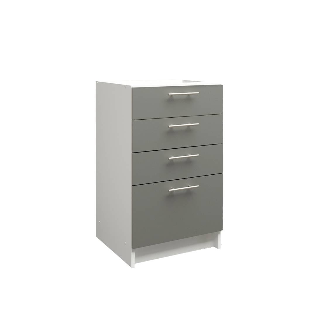 JD Greta Fixed Height 500mm Kitchen Drawer Base Cabinet Floor Unit (Without Worktop) โ Grey Matt