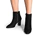 DREAM PAIRS Women's Ankle Boots Chunky Block Heel Booties,Size 7.5,BLACK/SUEDE,ANITA