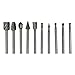 10PC Gray Tungsten Carbide Cutting Burr Set for Dremel Drill Bits