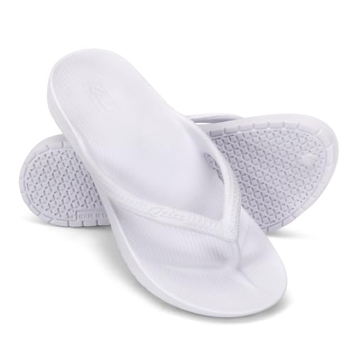 Qzize White Arch Support Flip Flops